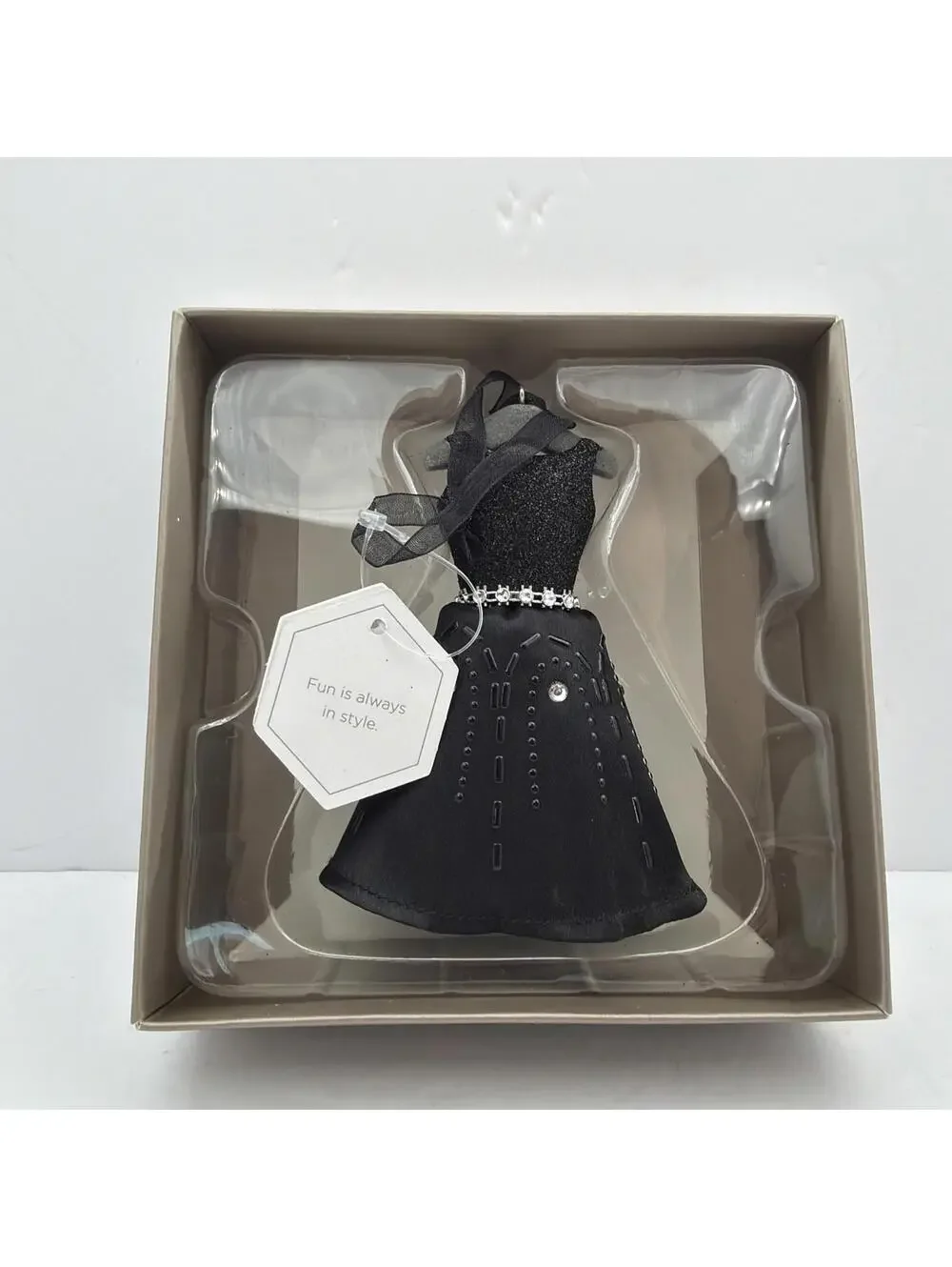Hallmark Signature Little Black Dress Christmas Ornament Fabric NIB Retired